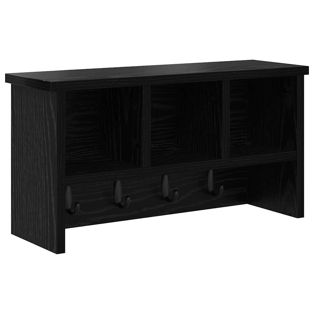 Vægmonteret Jakkeholder Vægmonteret Sort eg 50 x 16 x 26 cm