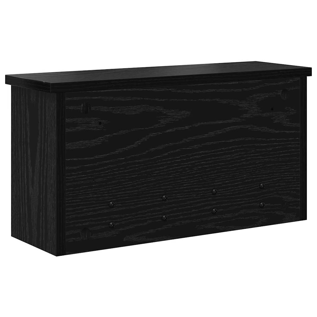 Vægmonteret Jakkeholder Vægmonteret Sort eg 50 x 16 x 26 cm