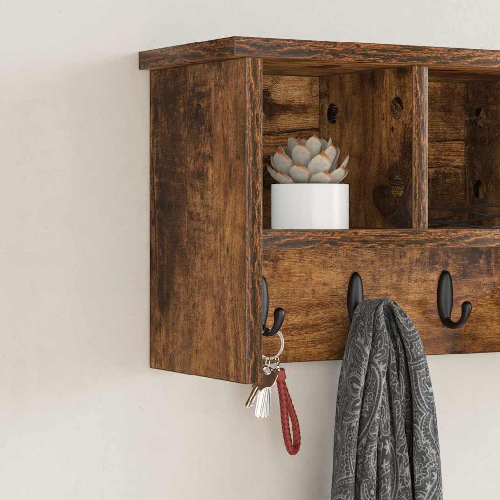 Vægmonteret Jakkeholder Vægmonteret Røget eg 50 x 16 x 26 cm