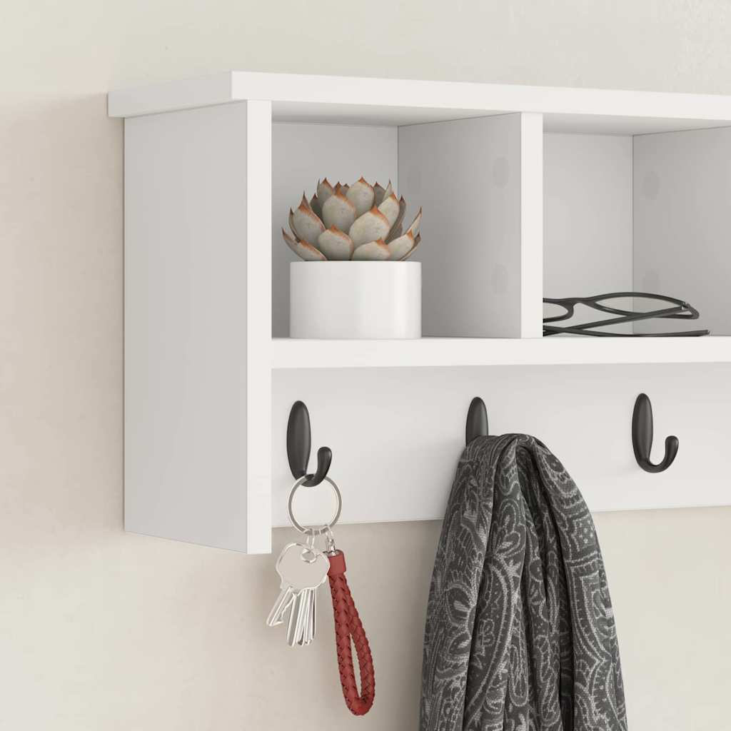 Vægmonteret Jakkeholder Vægmonteret Hvid 75 x 16 x 26 cm