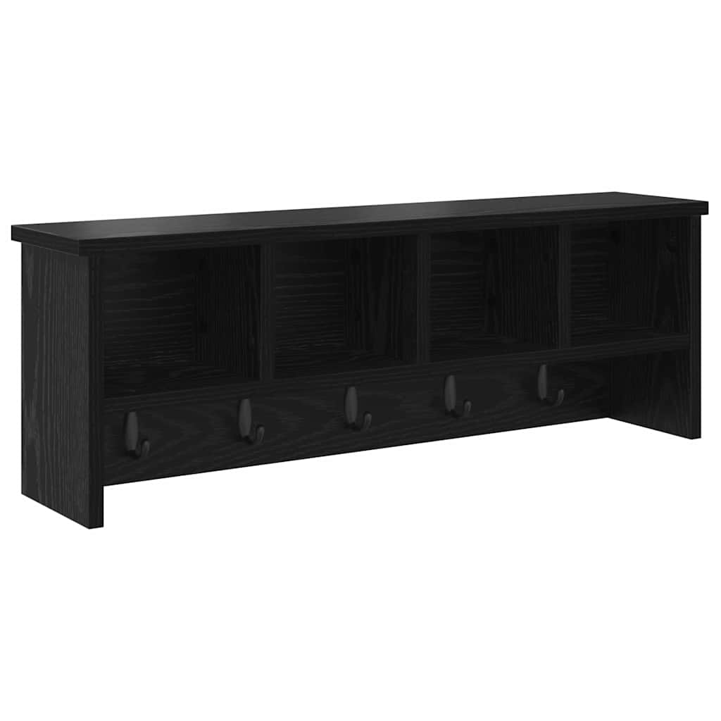 Vægmonteret Jakkeholder Vægmonteret Sort eg 75 x 16 x 26 cm
