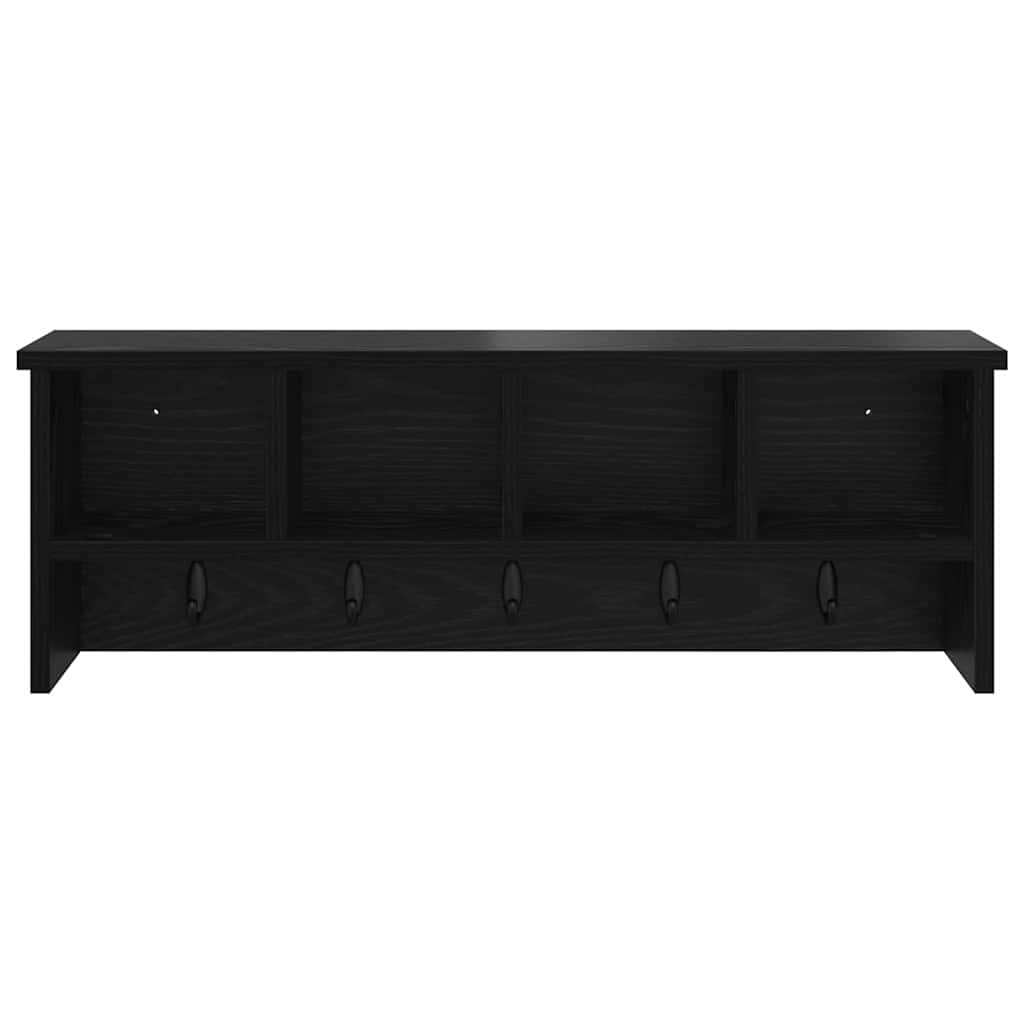 Vægmonteret Jakkeholder Vægmonteret Sort eg 75 x 16 x 26 cm