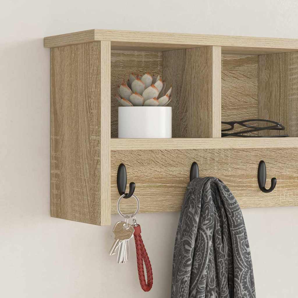 Vægmonteret Jakkeholder Vægmonteret Sonoma eg 75 x 16 x 26 cm
