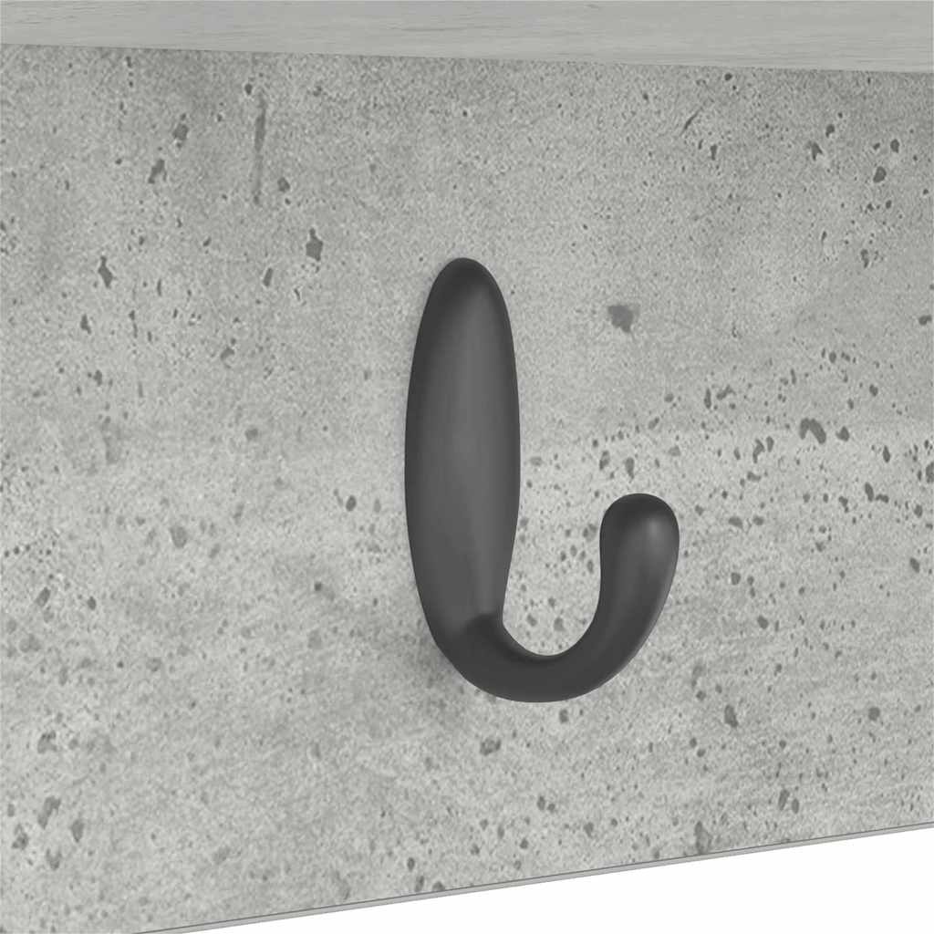 Vægmonteret Jakkeholder Vægmonteret Beton Grå 75 x 16 x 26 cm