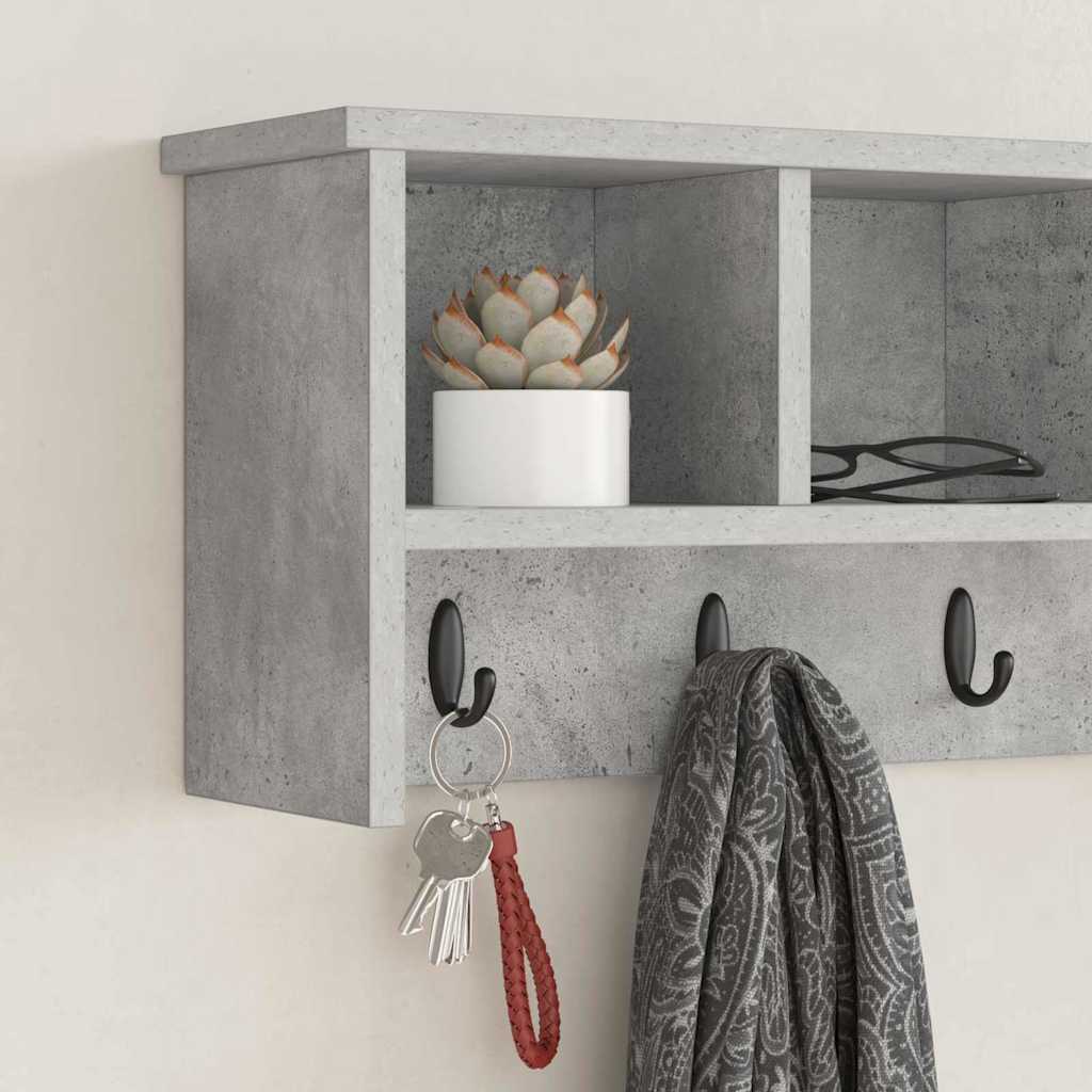 Vægmonteret Jakkeholder Vægmonteret Beton Grå 75 x 16 x 26 cm