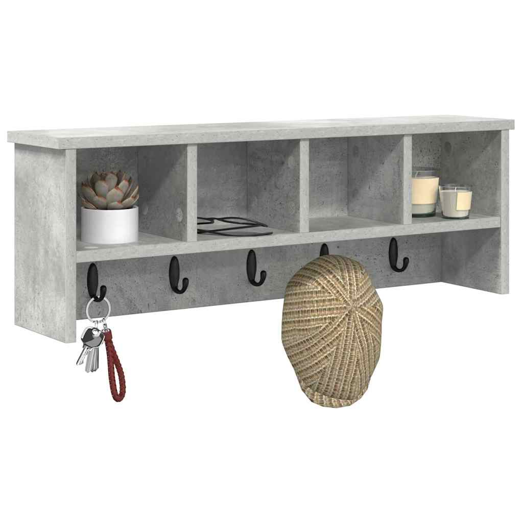 Vægmonteret Jakkeholder Vægmonteret Beton Grå 75 x 16 x 26 cm