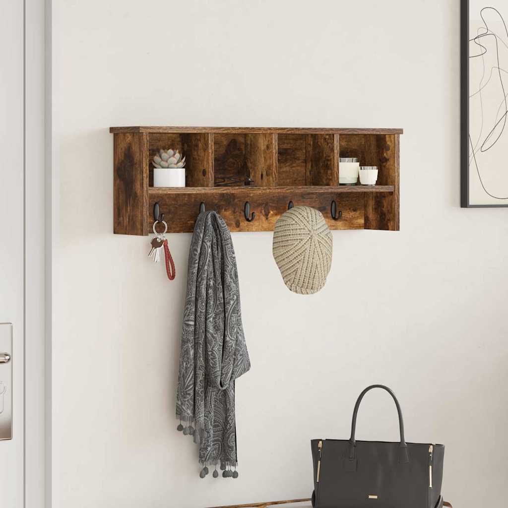 Vægmonteret Jakkeholder Vægmonteret Røget eg 75 x 16 x 26 cm
