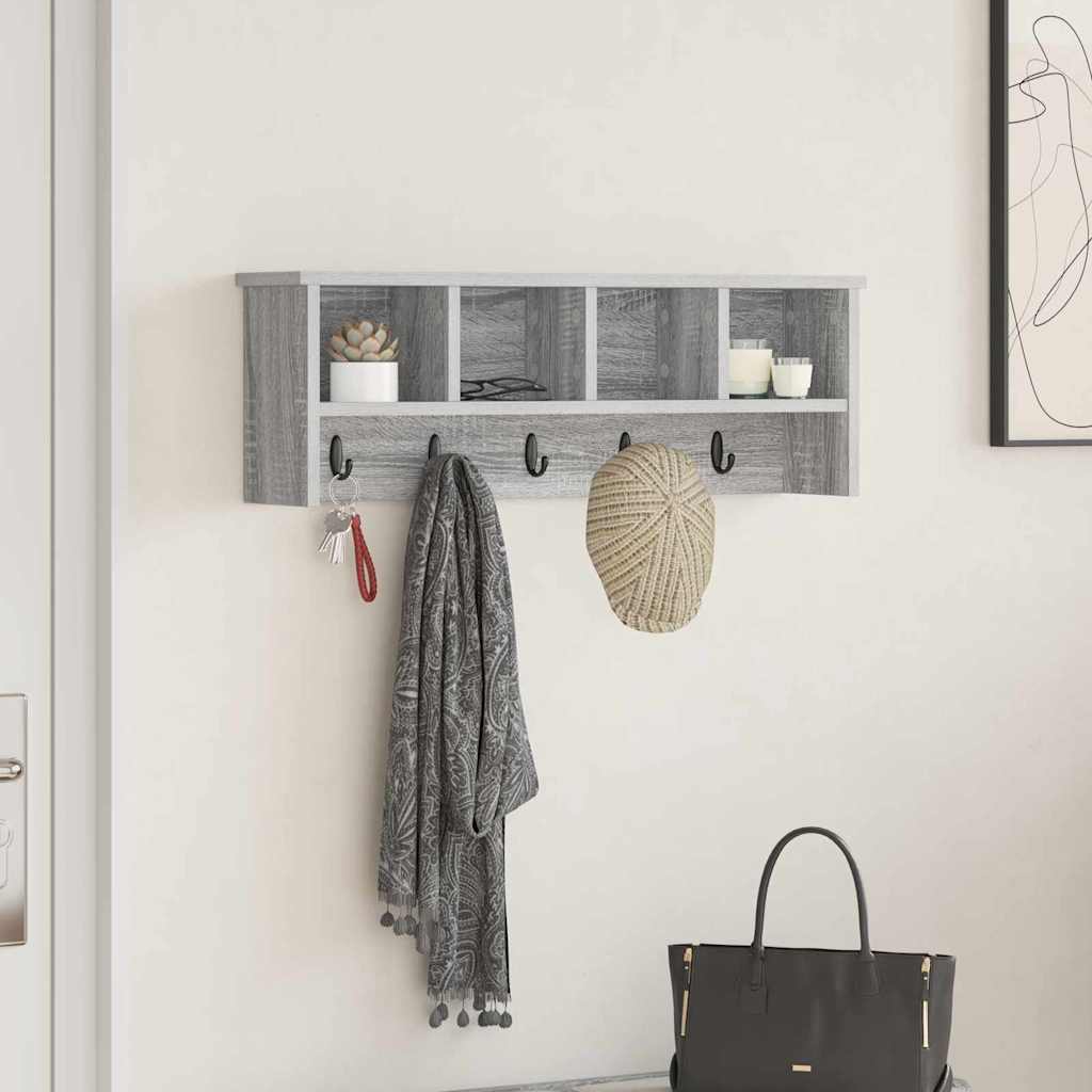 Vægmonteret Jakkeholder Vægmonteret Grå Sonoma 75 x 16 x 26 cm