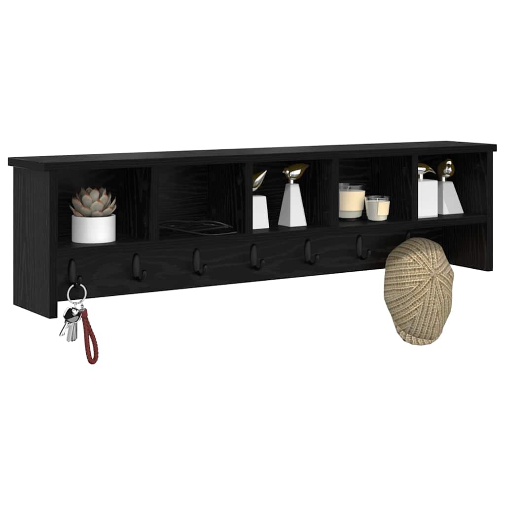 Vægmonteret Jakkeholder Vægmonteret Sort eg 100 x 16 x 26 cm