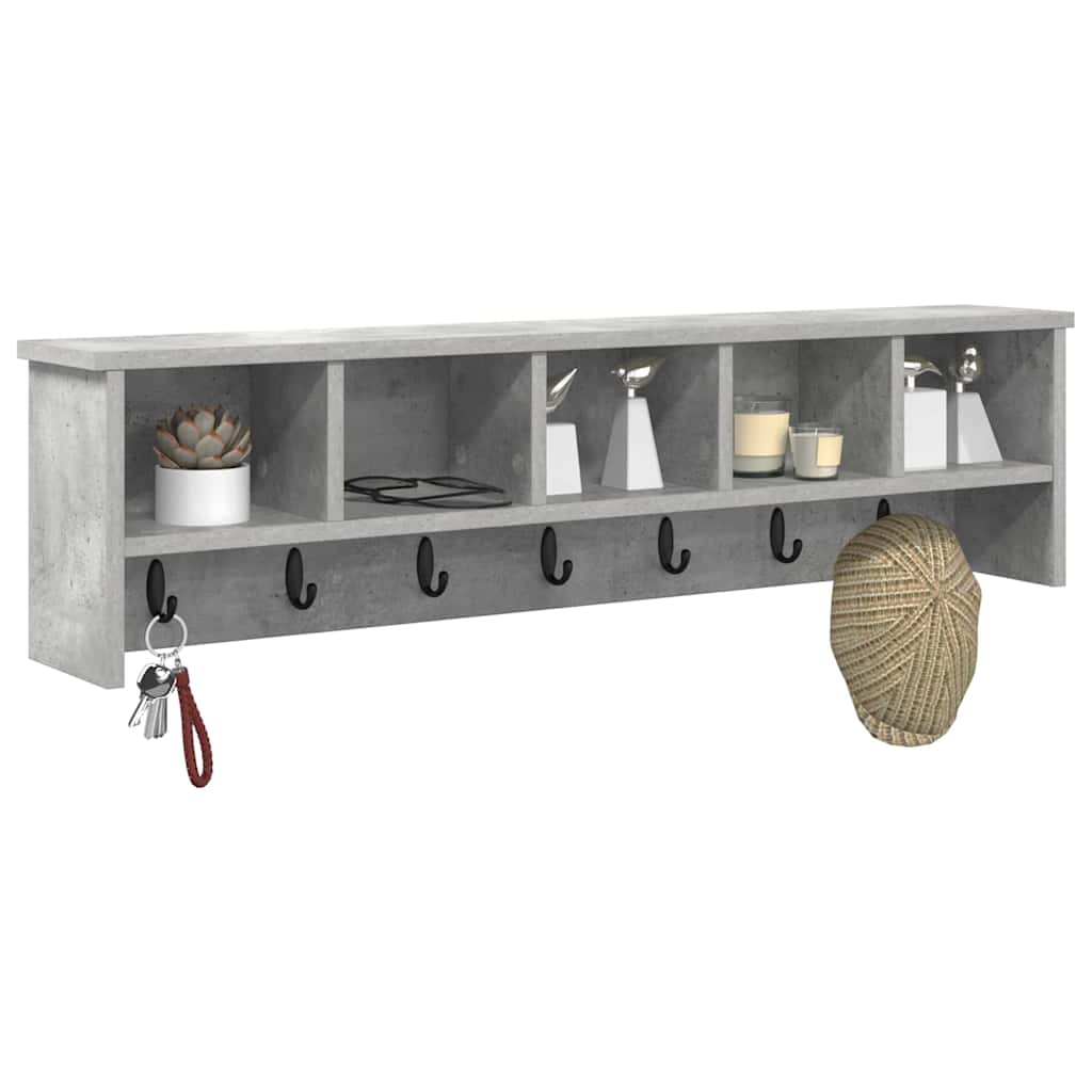 Vægmonteret Jakkeholder Vægmonteret Beton Grå 100 x 16 x 26 cm