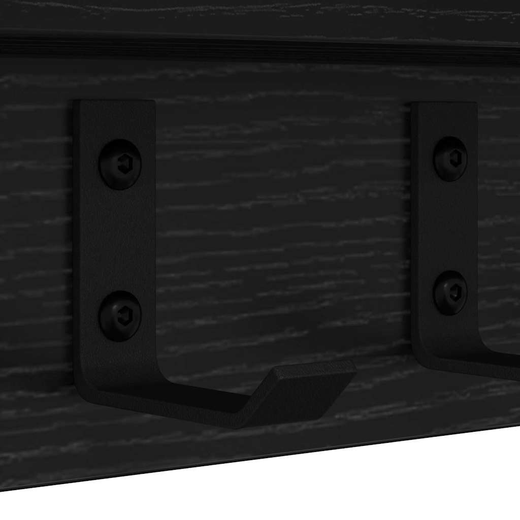 Vægmonteret Jakkeholder Vægmonteret Sort eg 40 x 10,5 x 10,5 cm