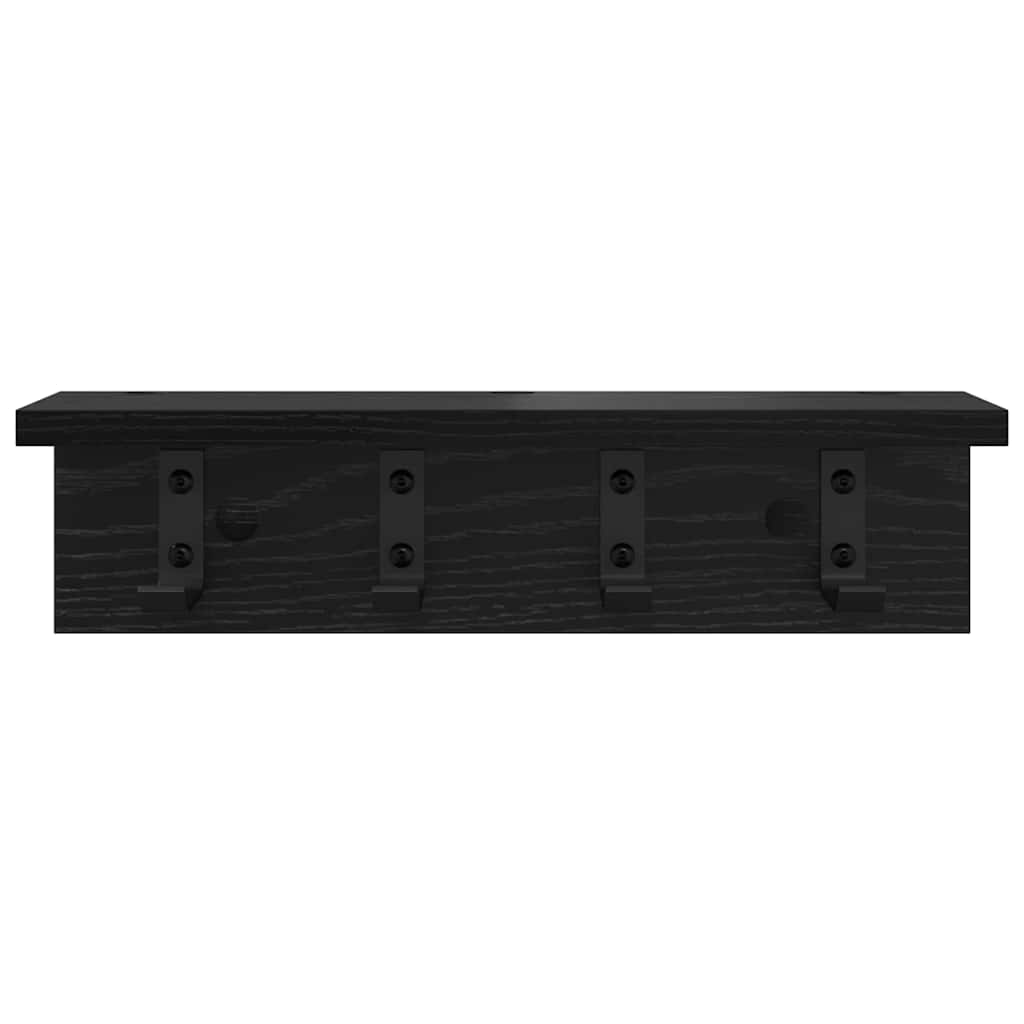 Vægmonteret Jakkeholder Vægmonteret Sort eg 40 x 10,5 x 10,5 cm