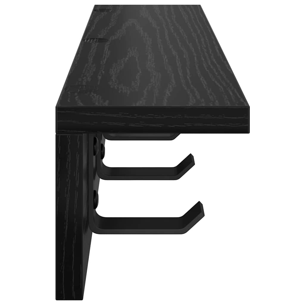 Vægmonteret Jakkeholder Vægmonteret Sort eg 60 x 10,5 x 10,5 cm