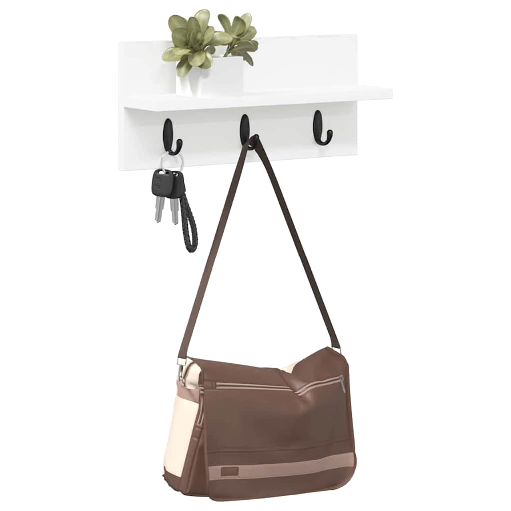 Vægmonteret Jakkeholder Vægmonteret Hvid 40 x 10,5 x 18 cm
