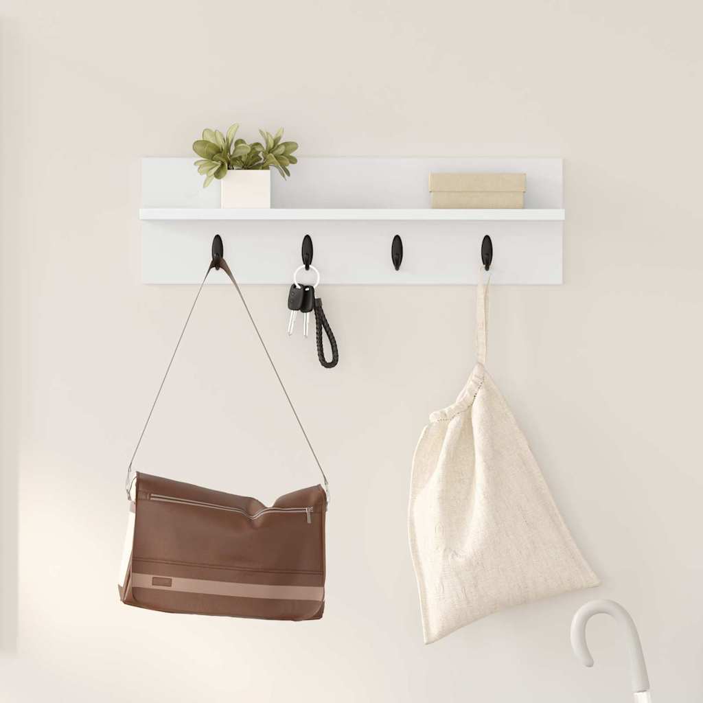 Vægmonteret Jakkeholder Vægmonteret Hvid 60 x 10,5 x 18 cm