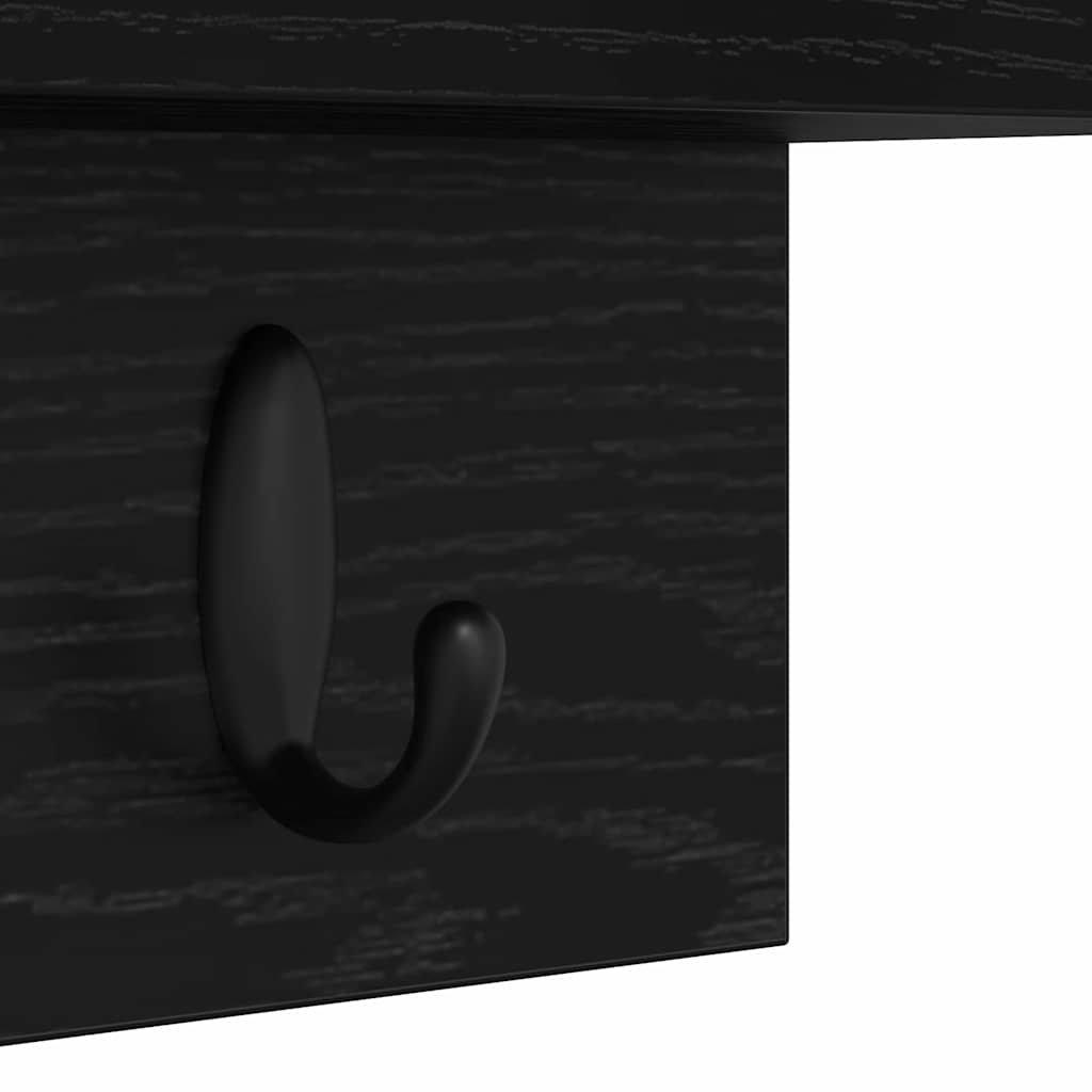 Vægmonteret Jakkeholder Vægmonteret Sort eg 60 x 10,5 x 18 cm