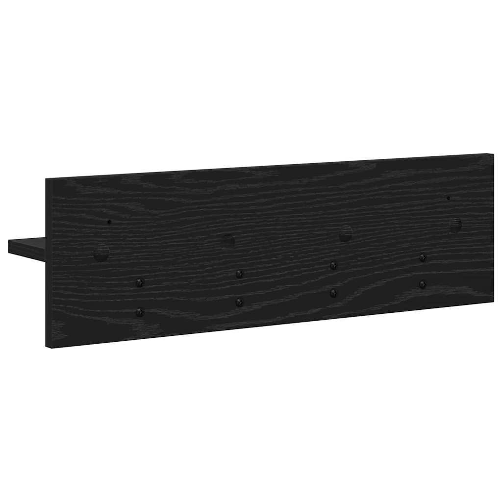 Vægmonteret Jakkeholder Vægmonteret Sort eg 60 x 10,5 x 18 cm