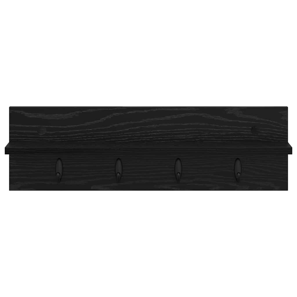 Vægmonteret Jakkeholder Vægmonteret Sort eg 60 x 10,5 x 18 cm