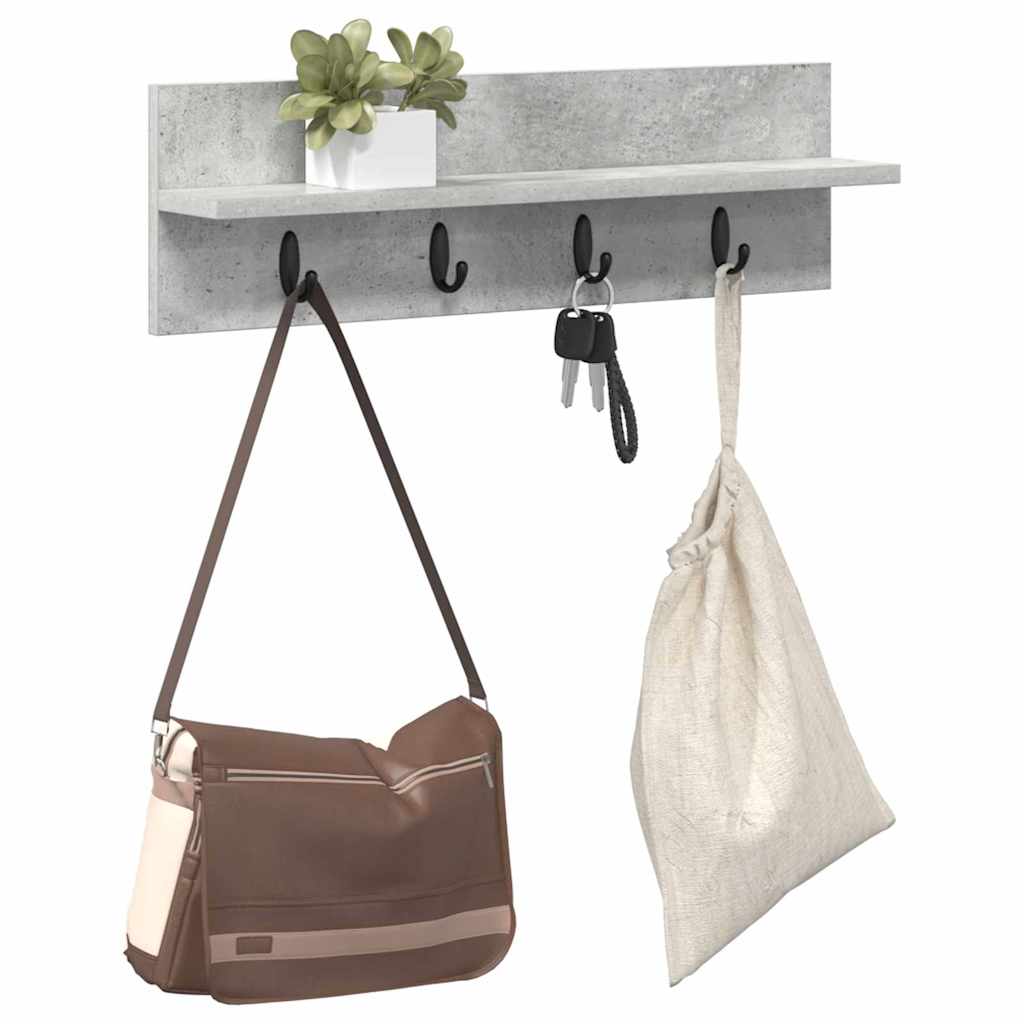 Vægmonteret Jakkeholder Vægmonteret Beton Grå 60 x 10,5 x 18 cm