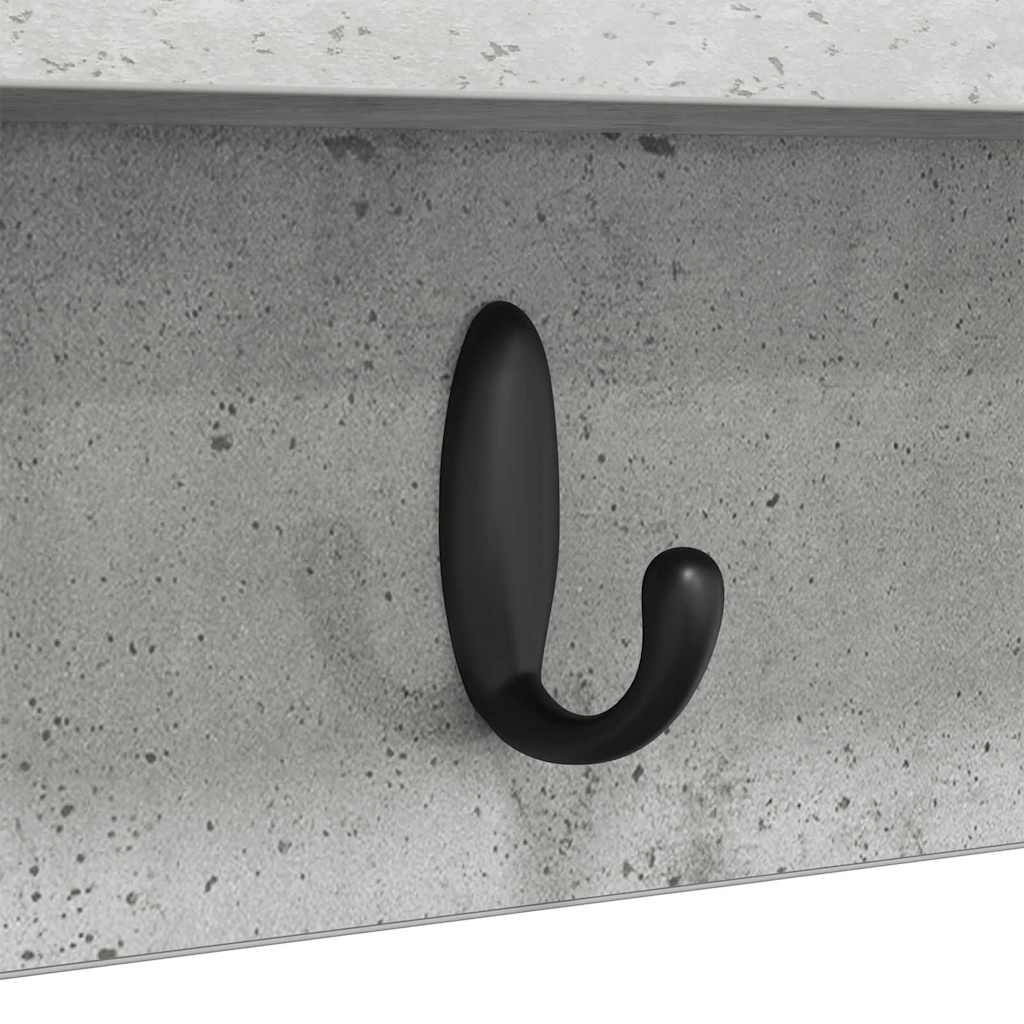 Vægmonteret Jakkeholder Vægmonteret Beton Grå 80 x 10,5 x 18 cm