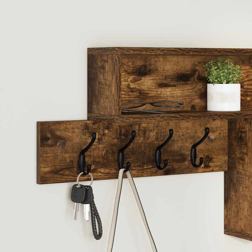 Vægmonteret Jakkeholder Vægmonteret Røget eg 100 x 12 x 43,5 cm