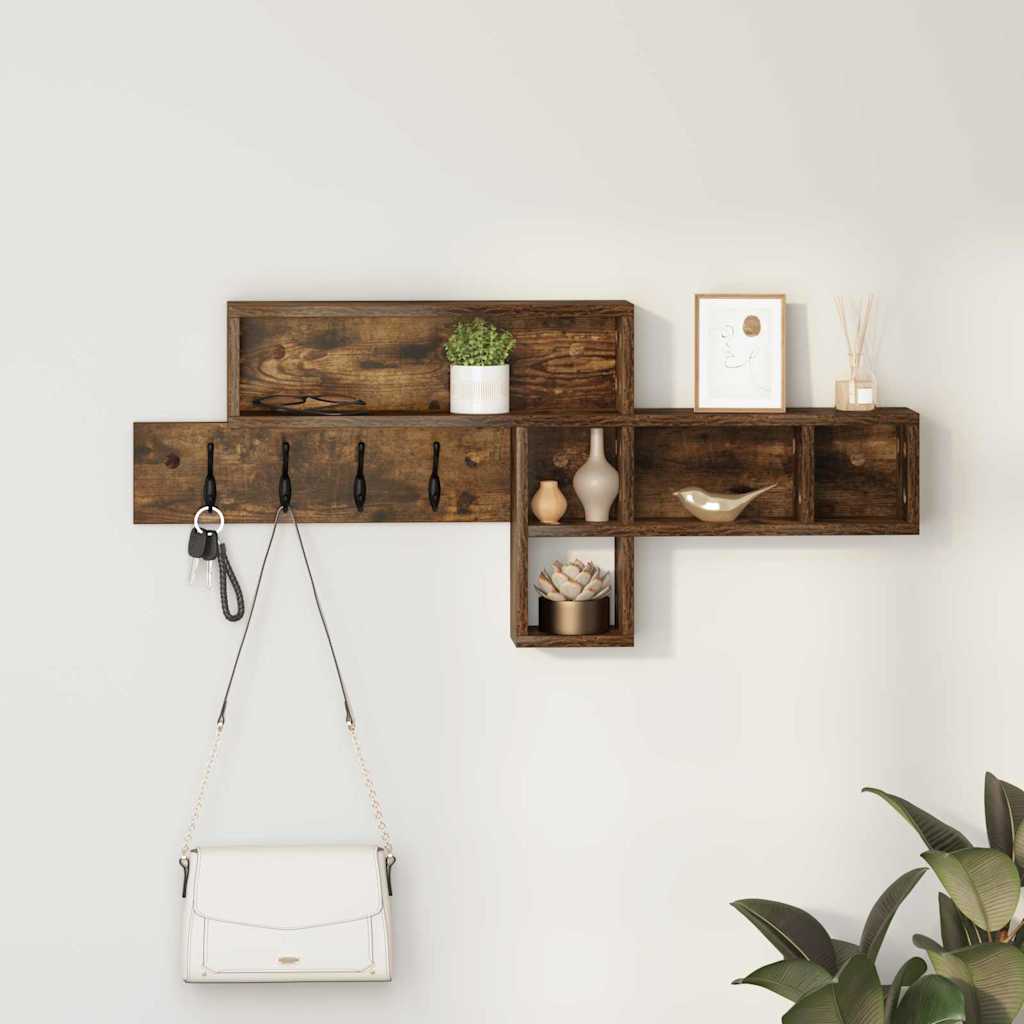Vægmonteret Jakkeholder Vægmonteret Røget eg 100 x 12 x 43,5 cm