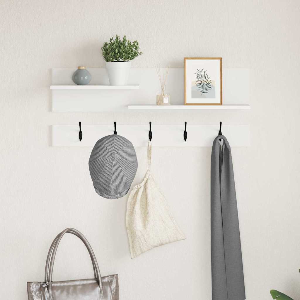 Vægmonteret Jakkeholder Vægmonteret Hvid 90 x 15 x 36 cm