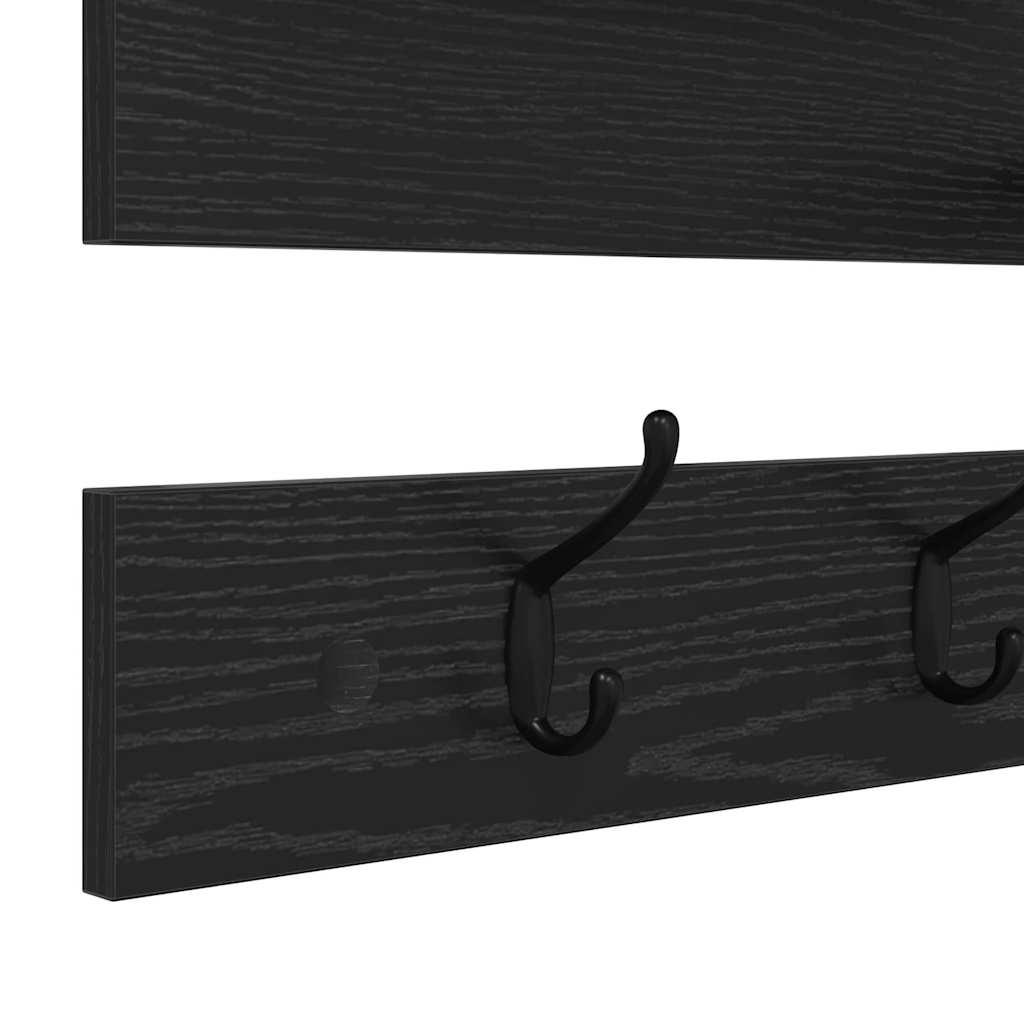 Vægmonteret Jakkeholder Vægmonteret Sort eg 90 x 15 x 36 cm