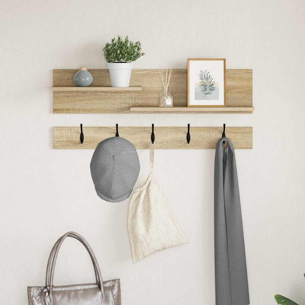 Vægmonteret Jakkeholder Vægmonteret Sonoma eg 90 x 15 x 36 cm