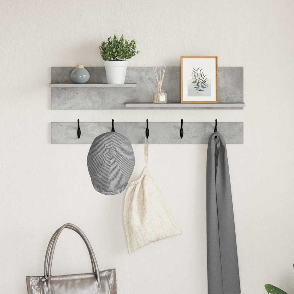 Vægmonteret Jakkeholder Vægmonteret Beton Grå 90 x 15 x 36 cm