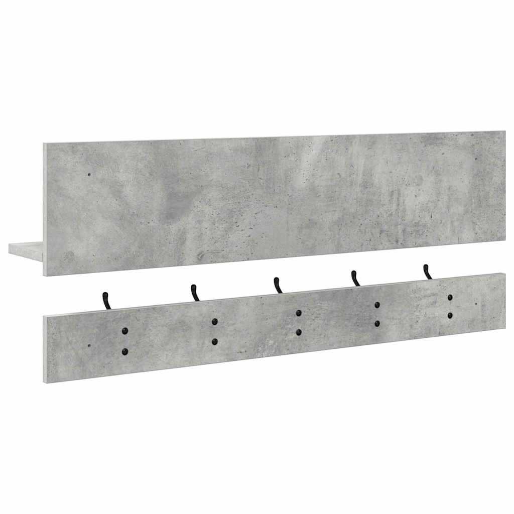 Vægmonteret Jakkeholder Vægmonteret Beton Grå 90 x 15 x 36 cm
