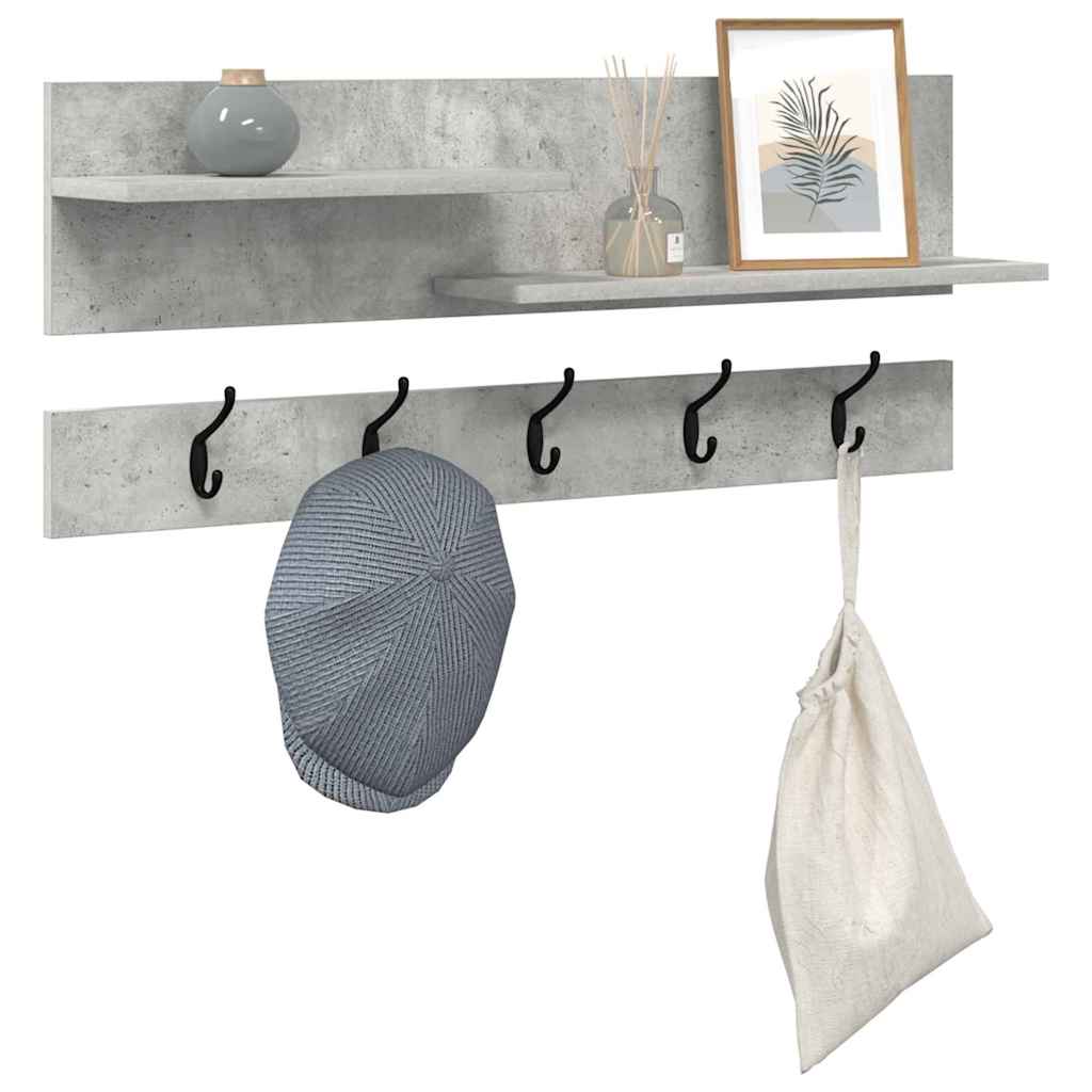Vægmonteret Jakkeholder Vægmonteret Beton Grå 90 x 15 x 36 cm