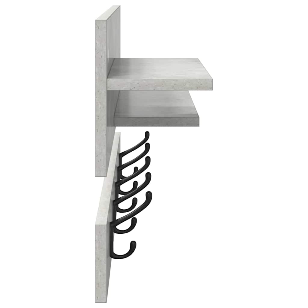 Vægmonteret Jakkeholder Vægmonteret Beton Grå 90 x 15 x 36 cm