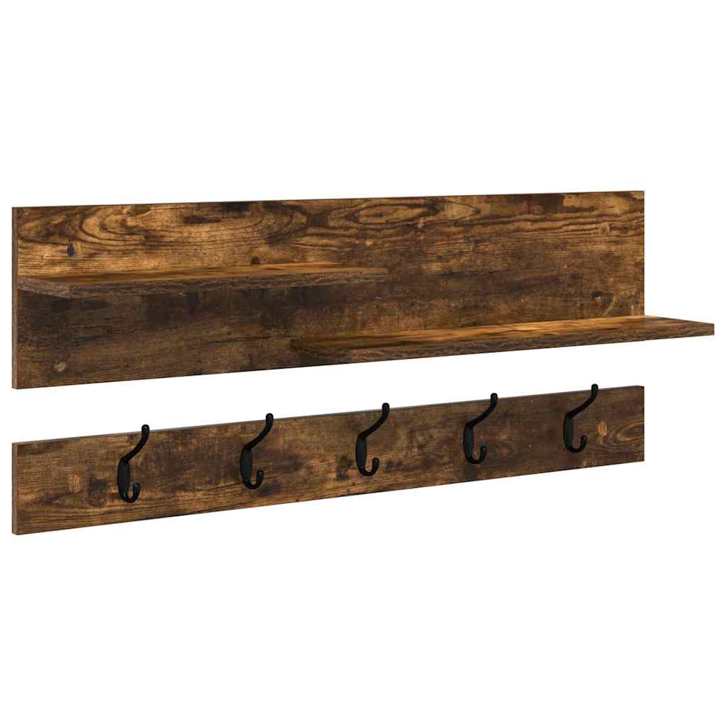 Vægmonteret Jakkeholder Vægmonteret Røget eg 90 x 15 x 36 cm