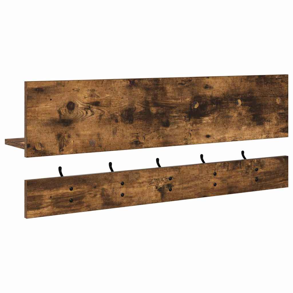 Vægmonteret Jakkeholder Vægmonteret Røget eg 90 x 15 x 36 cm