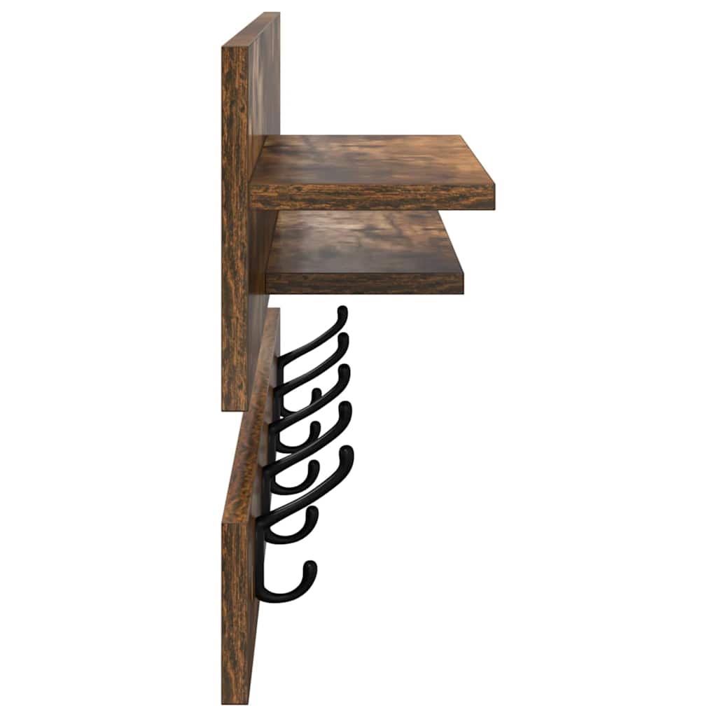 Vægmonteret Jakkeholder Vægmonteret Røget eg 90 x 15 x 36 cm