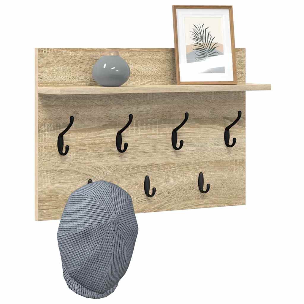 Vægmonteret Jakkeholder Vægmonteret Sonoma eg 60 x 40 x 12 cm