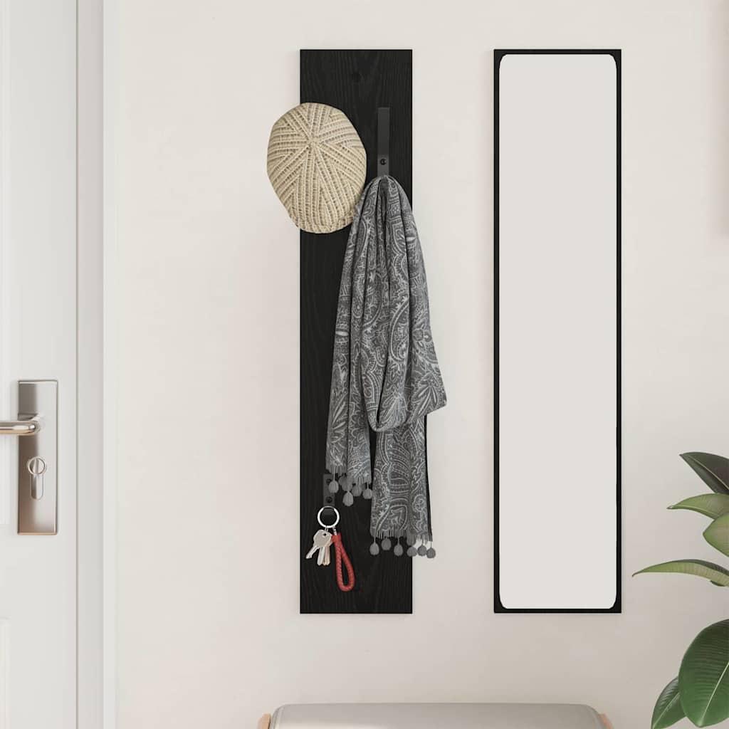 Vægmonteret Jakkeholder Vægmonteret Sort eg 20 x 1,5 x 100 cm