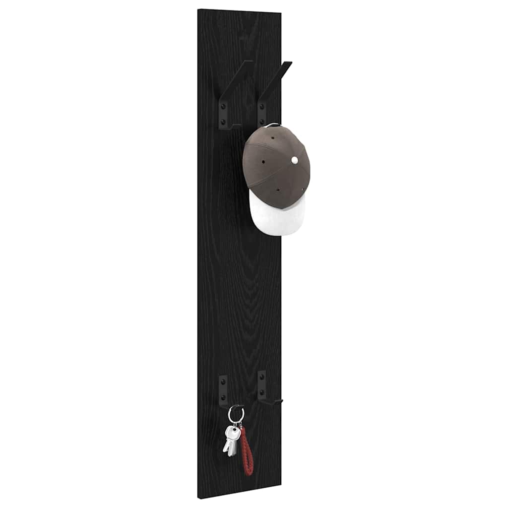 Vægmonteret Jakkeholder Vægmonteret Sort eg 20 x 1,5 x 100 cm