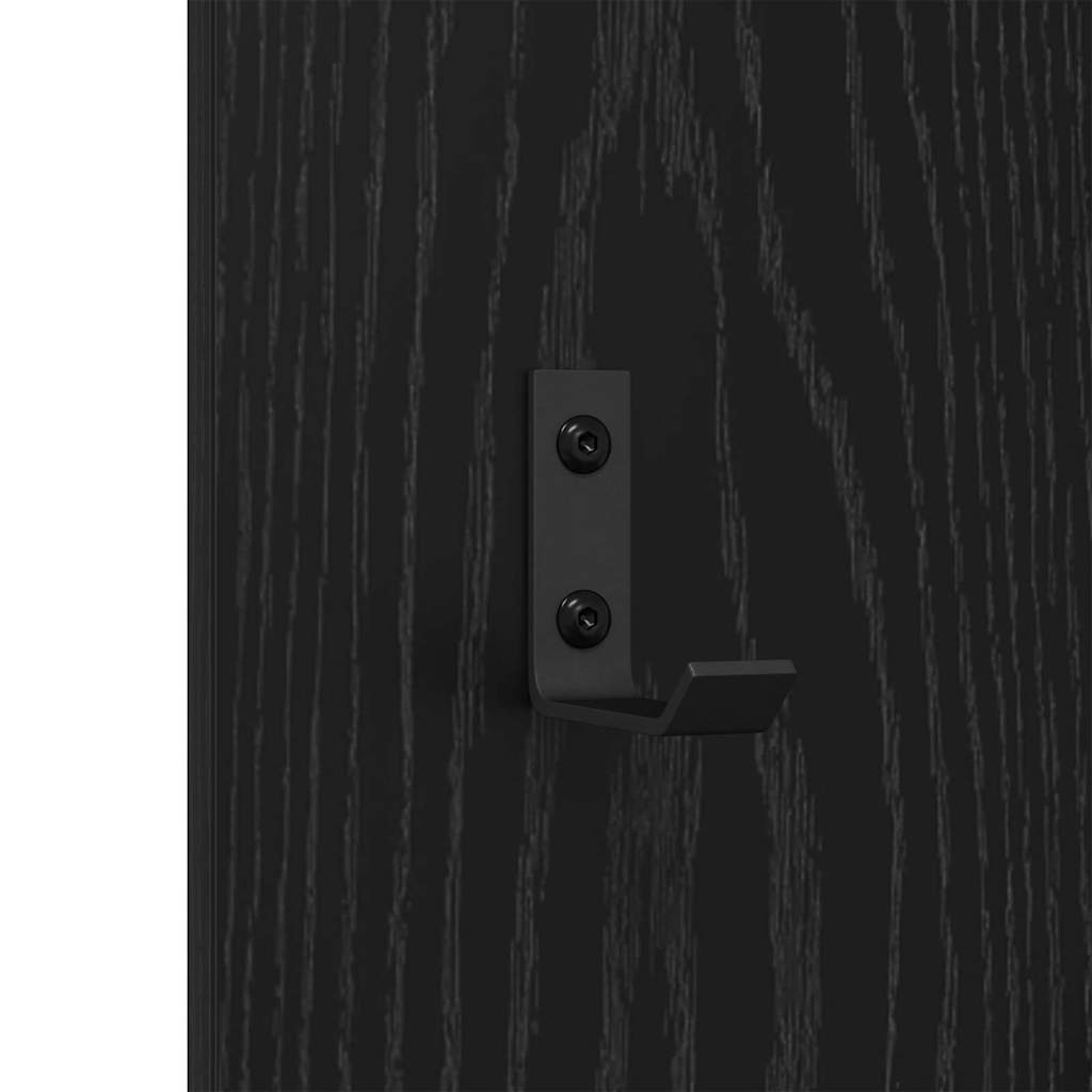 Vægmonteret Jakkeholder Vægmonteret Sort eg 30 x 1,5 x 80 cm