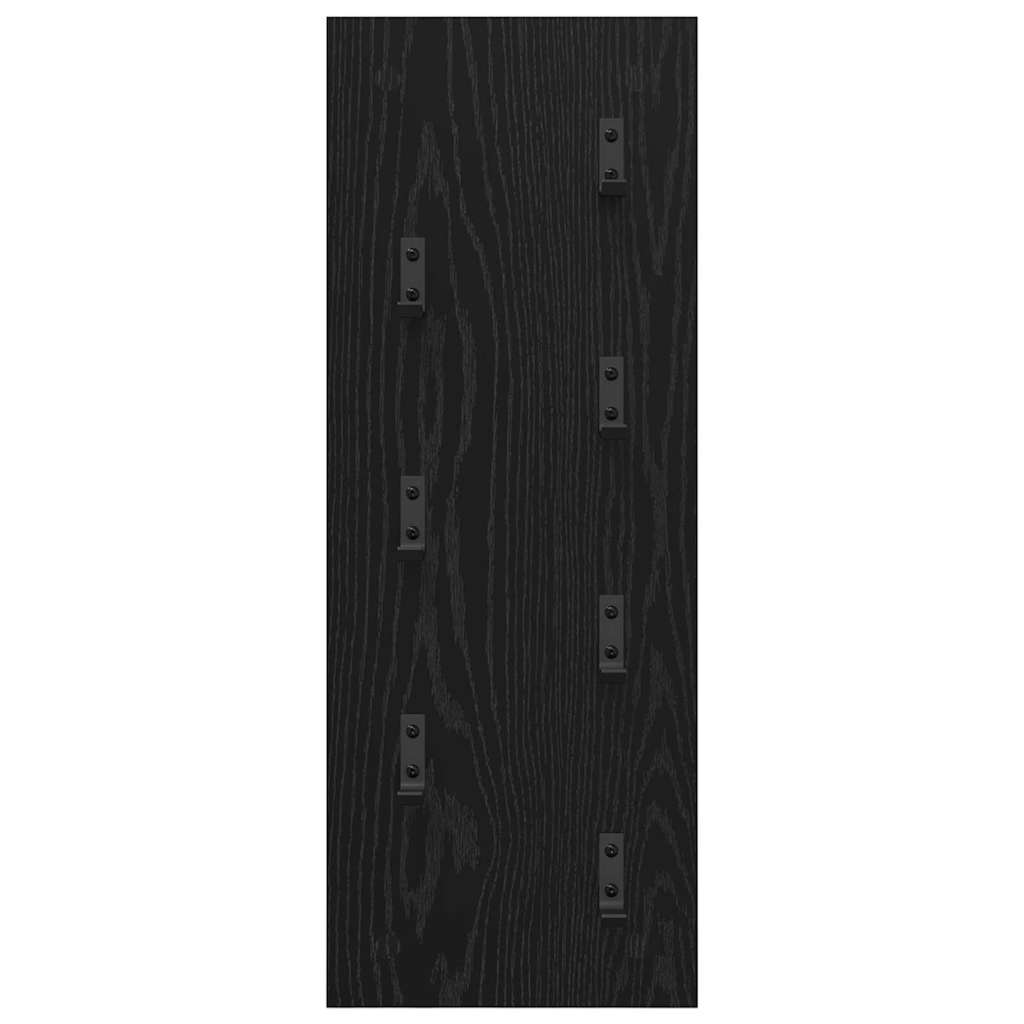 Vægmonteret Jakkeholder Vægmonteret Sort eg 30 x 1,5 x 80 cm