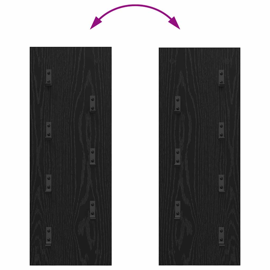 Vægmonteret Jakkeholder Vægmonteret Sort eg 30 x 1,5 x 80 cm