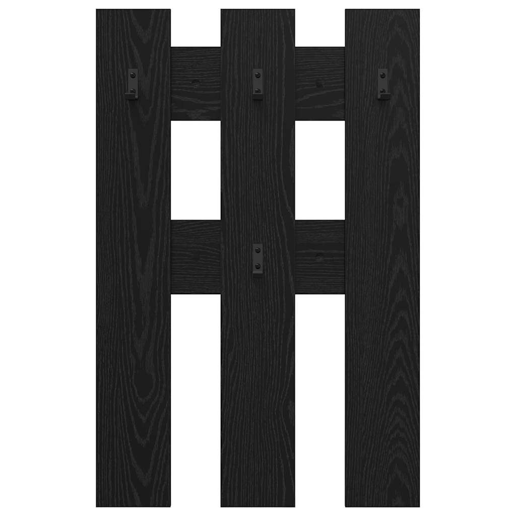 Vægmonteret Jakkeholder Vægmonteret Sort eg 65 x 3 x 100 cm