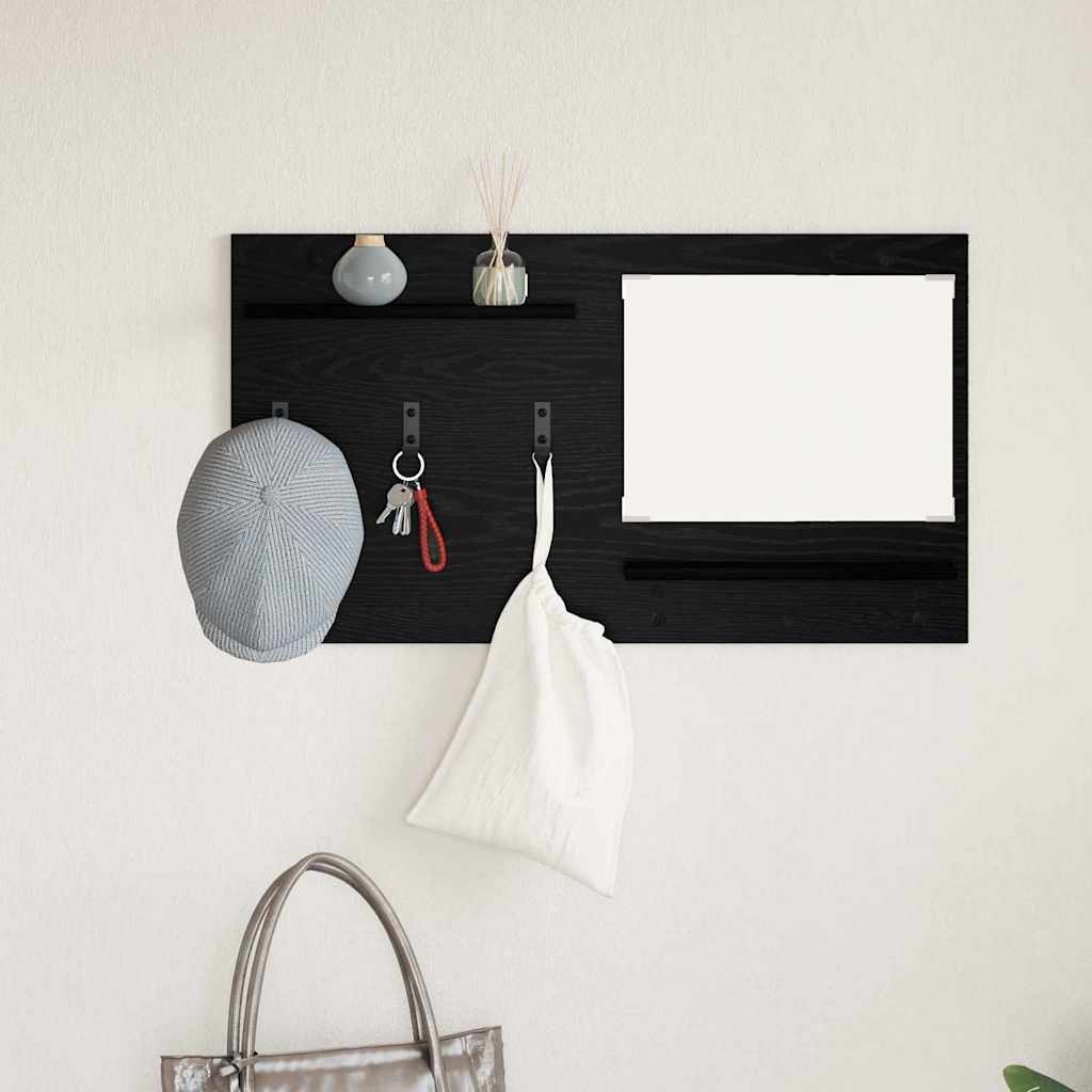 Vægmonteret Jakkeholder Vægmonteret Sort eg 90 x 10 x 50 cm