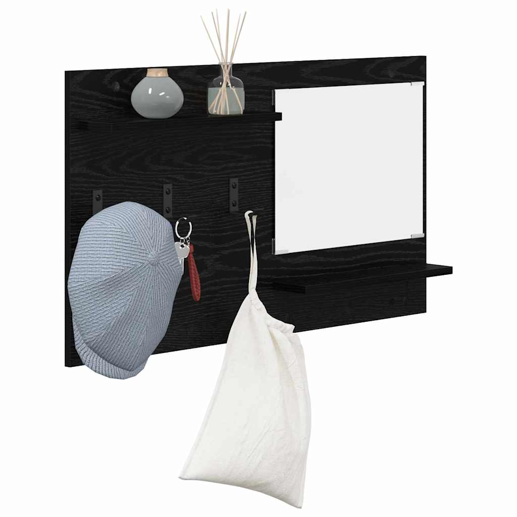 Vægmonteret Jakkeholder Vægmonteret Sort eg 90 x 10 x 50 cm