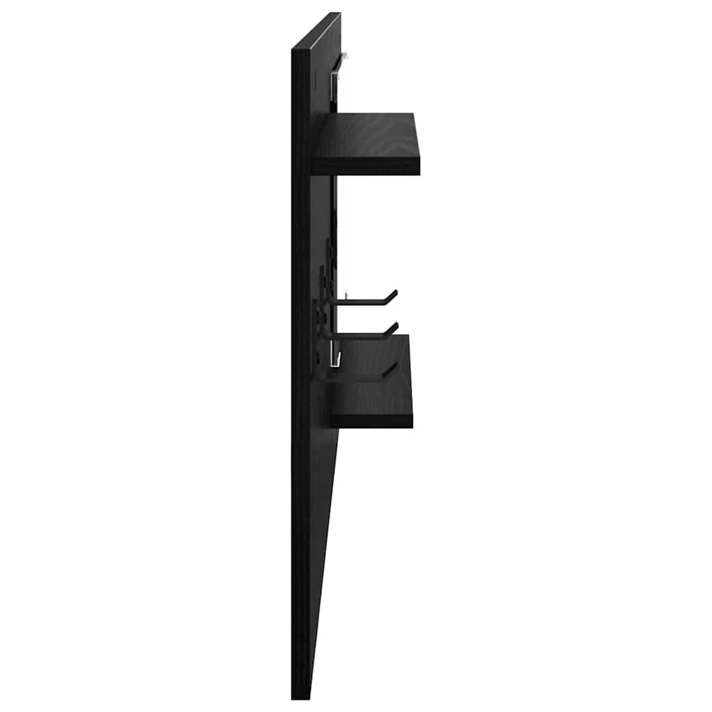 Vægmonteret Jakkeholder Vægmonteret Sort eg 90 x 10 x 50 cm