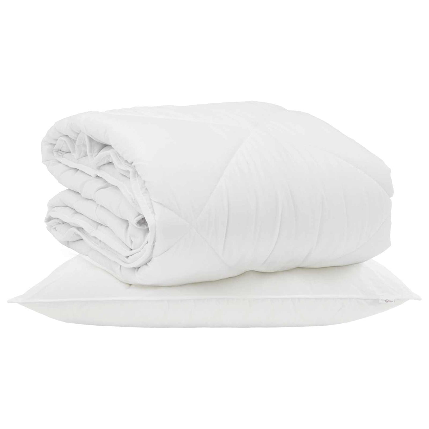 Sommer dyne med pude 2 stk. Hvid Microfiber