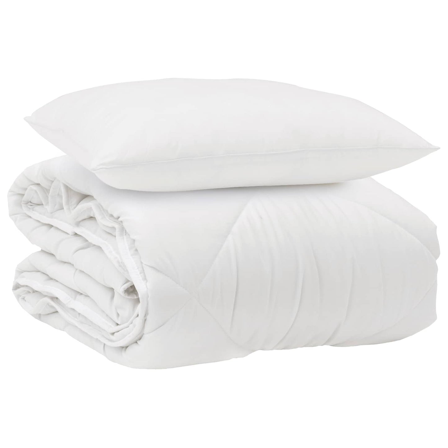 Årsdækkende Dyne med pude 2 stk. Hvid Microfiber