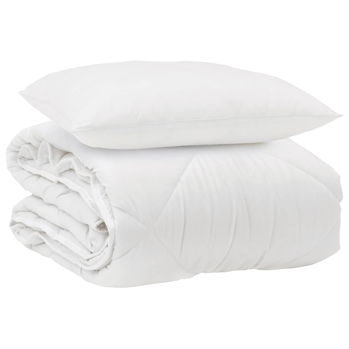 Årsdækkende Dyne med pude 2 stk. Hvid Microfiber