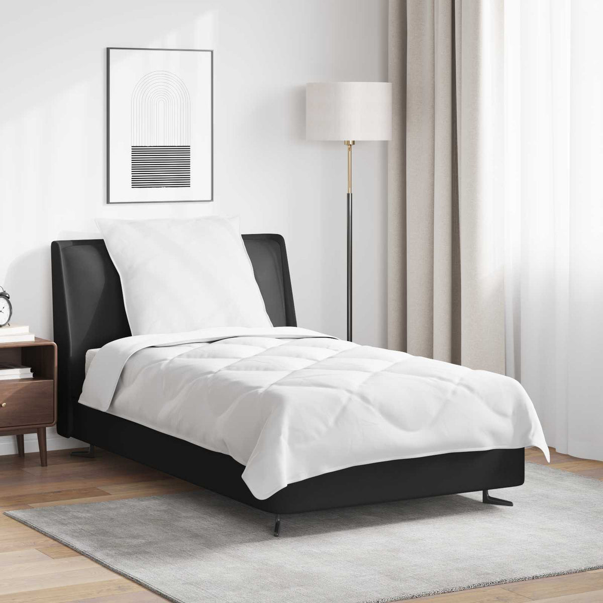 Årsdækkende Dyne med pude 2 stk. Hvid Microfiber